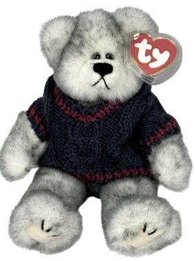 Ty 1993 Fairbanks Land of the Midnight Sun 9” White  Grey Bear With Sweater